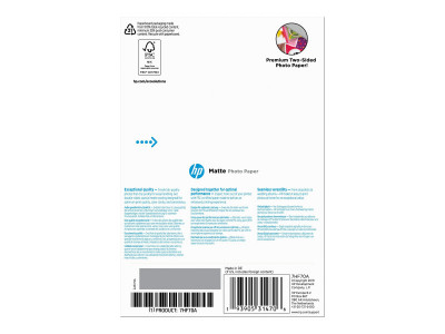 HP : HP MATTE FSC Photo papier 4X6 25 feuilles