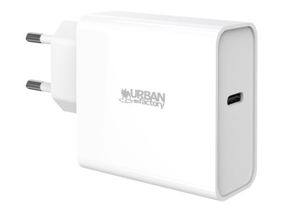 Urban Factory : 65WATTS (EU) USB-C MAINS CHARGER WHITE 1X USB-C INPUT USB