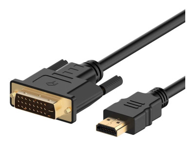 DLH : HDMI MALE DVI-D MALE cable LENGTH 1.8M BLACK