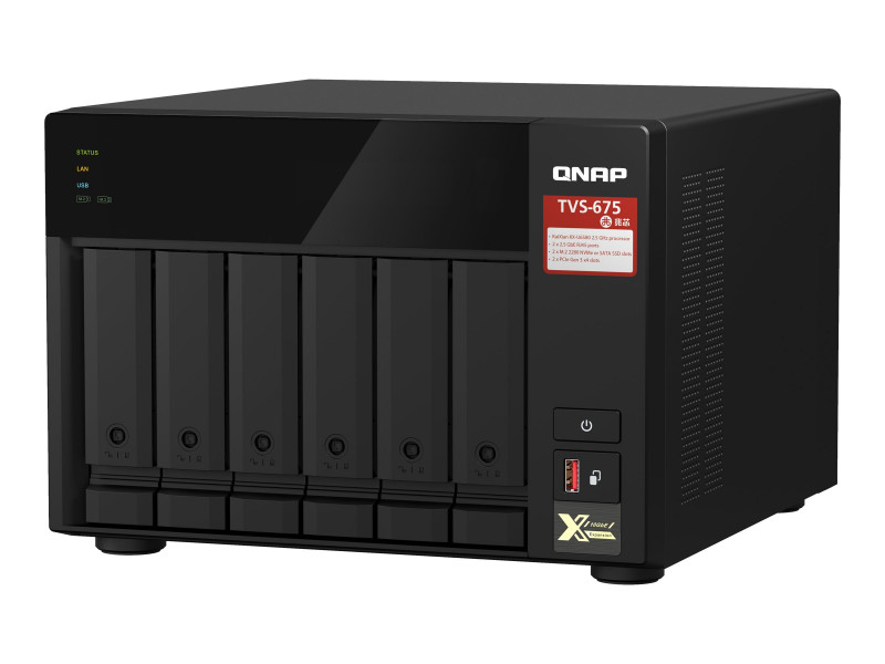 Qnap : TVS-675-8G 6 BAY 2.5 GHZ 8C/8T 8GB DDR4 SODIMM 2 X 2.5GBE