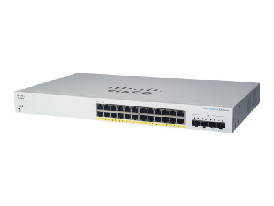Cisco : CBS220 SMART 24-PORT GE FULL POE 4X1G SFP