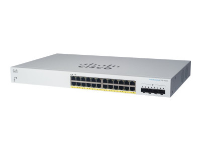 Cisco : CBS220 SMART 24-PORT GE FULL POE 4X1G SFP