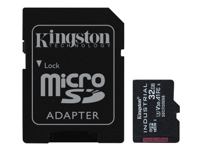 Kingston : 32GB MICROSDHC INDUSTRIAL C10 A1 PSLC card + SD ADAPTER