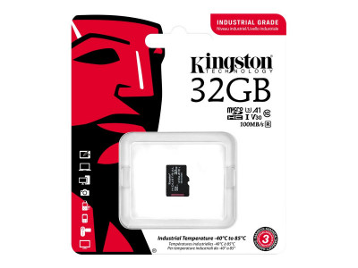 Kingston : 32GB MICROSDHC INDUSTRIAL C10 A1 PSLC card + SD ADAPTER