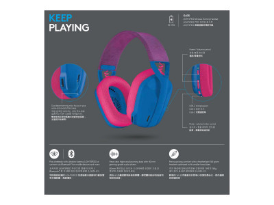 Logitech : G435 LIGHTSPEED WRLS G HEADSET BLUE - EMEA