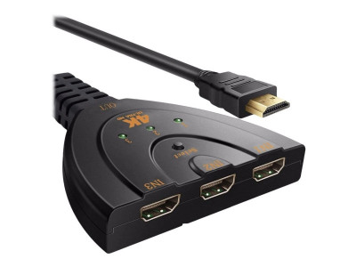 DLH : HDMI 4K MALE SWITCH TO 3 FEMALE HDMI PORTS - cable LENGTH: 45CM