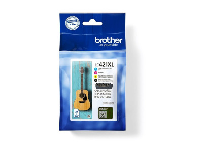 Brother LC421XL Pack de 4 cartouches Noir Jaune Cyan Magenta XL 500 pages