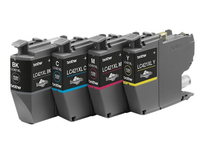 Brother LC421XL Pack de 4 cartouches Noir Jaune Cyan Magenta XL 500 pages