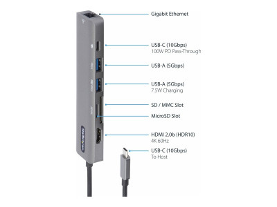 Startech : ADAPTATEUR MULTIPORT USB-C 4K HDMI 2.0 - 100W PD PASSTHROUGH