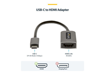 Startech : USB C TO HDMI ADAPTER - 4K 60HZ USB-C TO HDMI 2.0B ADAPTER DONGL