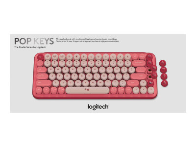 Logitech : POP KEYS WRLS MECH.KEYB. EMOJI HEARTBREAKER-ROSE - FRA -CENT