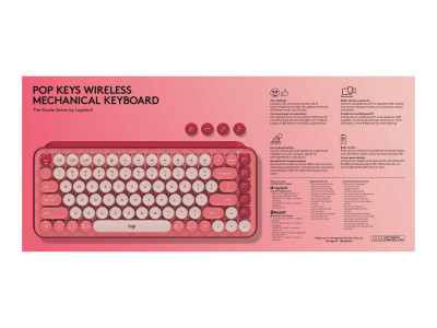 Logitech : POP KEYS WRLS MECH.KEYB. EMOJI HEARTBREAKER-ROSE - FRA -CENT