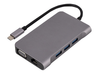 Urban Factory : TYPE-C STATION TRAVEL 3X USB-A 3.1 VGA/HDMI 4K SIDEREAL GRAY