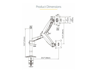Startech : DESK MOUNT MONITOR ARM - FULL MOTION et HEIGHT ADJUSTABLE