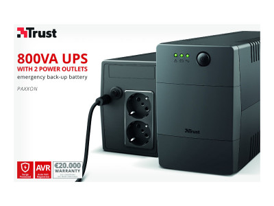 Trust : PAXXON 800 VA UPS 2 ELECTRICAL OUTLETS