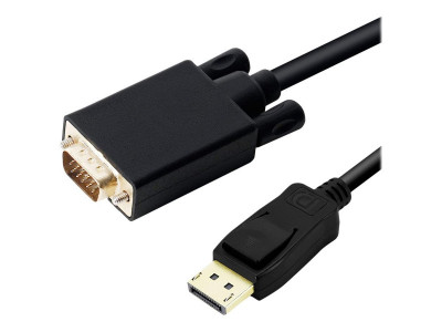 DLH : DISPLAYPORT (DP) ADAPTER cable MALE TO VGA MALE - 1080P 60HZ -