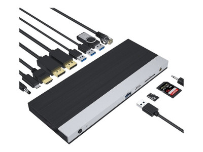 DLH : STATION D ACCUEIL USB-C 4K TRIPLE AFFICHAGE avec POWER 65W