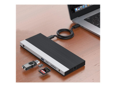DLH : STATION D ACCUEIL USB-C 4K TRIPLE AFFICHAGE avec POWER 65W