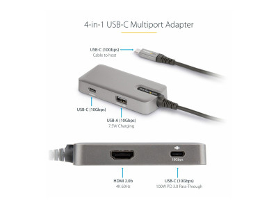 Startech : ADAPTATEUR MULTIPORT USB-C MINI DOCK USB TYPE-C VERS HDMI 2.0