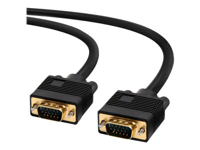 DLH : CABLE VGA MALE vers VGA MALE L: 1.8M - BLACK HD15 CONNECTORS