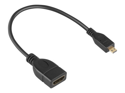 DLH : MICRO HDMI MALE vers HDMI FEMALE ADAPTER - LENGTH 16CM