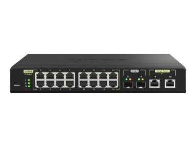 Qnap : WEB MANAGED SWITCH 16 PORTS 2.5GBERJ45 avec POE 802.3AT 30W