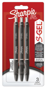 Sharpie Stylo encre gel S-GEL, 0,7 mm, assorti, blister de 3