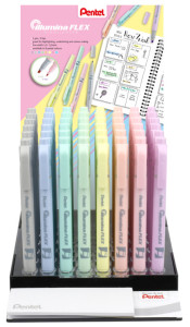 Pentel Surligneur Illumina Flex Pastel, présentoir de 48