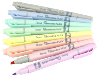 Pentel Surligneur Illumina Flex Pastel, présentoir de 48