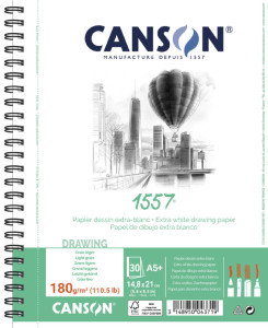 CANSON Album spiralé papier dessin 1557, A4+, 180 g/m2