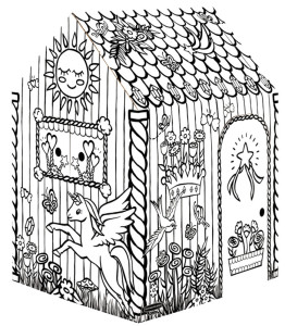 Fellowes Maison de jeu Licorne, en carton ondulé