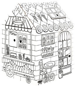 Fellowes Maison de jeu Candy Shop/Restaurant, carton ondulé