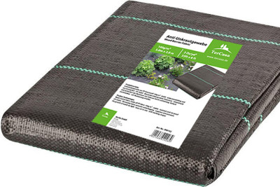 TerCasa Toile anti mauvaises herbes, 2 x 10 m, noir