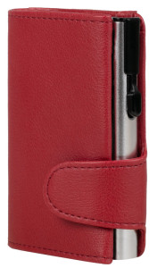 CLICKSAFE Porte-monnaie avec porte-cartes, simili cuir,rouge