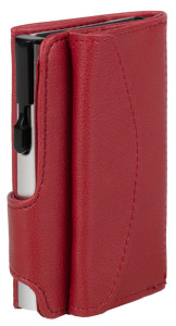 CLICKSAFE Porte-monnaie avec porte-cartes, simili cuir,rouge