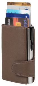 CLICKSAFE Porte-monnaie avec porte-cartes, simili cuir, brun