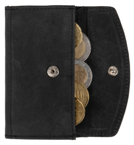 CLICKSAFE Porte-monnaie avec porte-cartes, simili cuir, noir