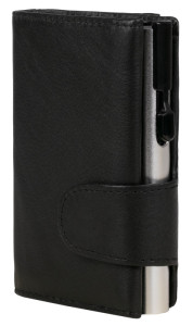 CLICKSAFE Porte-monnaie avec porte-cartes, cuir Nappa, noir/