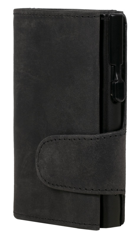 CLICKSAFE Porte-monnaie avec porte-cartes, cuir Hunter, brun