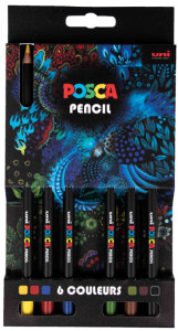 POSCA Crayons de couleur PENCIL KPE200, étui carton de 6