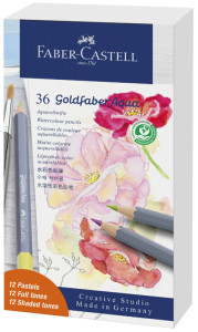 FABER-CASTELL Crayon GOLDFABER Aquarelle, boîte métal de 36