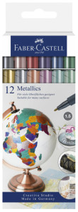 FABER-CASTELL Marqueur Metallics, étui carton de 12