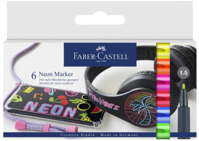 FABER-CASTELL Marqueur fluo Neon, étui carton de 6