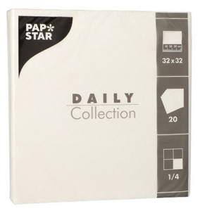 PAPSTAR Serviettes, 330 x 330 mm, 3 couches, blanc