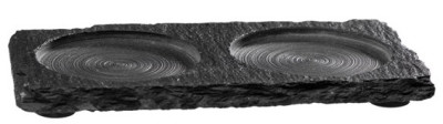 APS Plat en ardoise naturelle/soucoupe, (L)150 x (P)80 mm