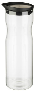 APS Carafe en verre avec couvercle, 1,2 litre, verre/inox