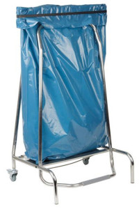 APS Support de sac poubelle, 120 litres, argent