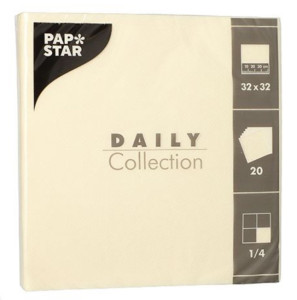 PAPSTAR Serviettes, 330 x 330 mm, 3 couches, noir