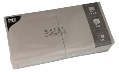 PAPSTAR Serviettes, 330 x 330 mm, 3 couches, gris