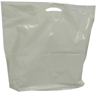 HAPPEL Sac cabas en LDPE, (L)380 x (P)50 x (H)450 mm, blanc